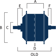 Hub Motor Dimension Schematic